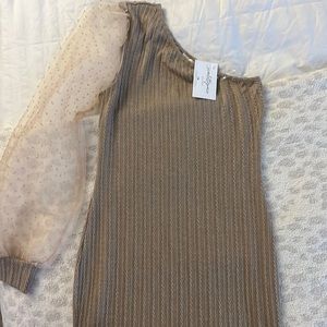 Peach Love Large off the shoulder dress.